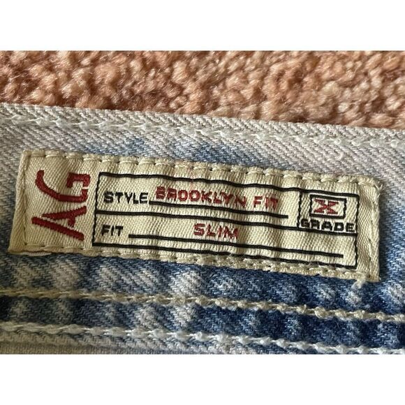 Attitude Gold AG Men’s Shorts Brooklyn Fit Blue Slim Distressed Size 36 - Picture 4 of 11